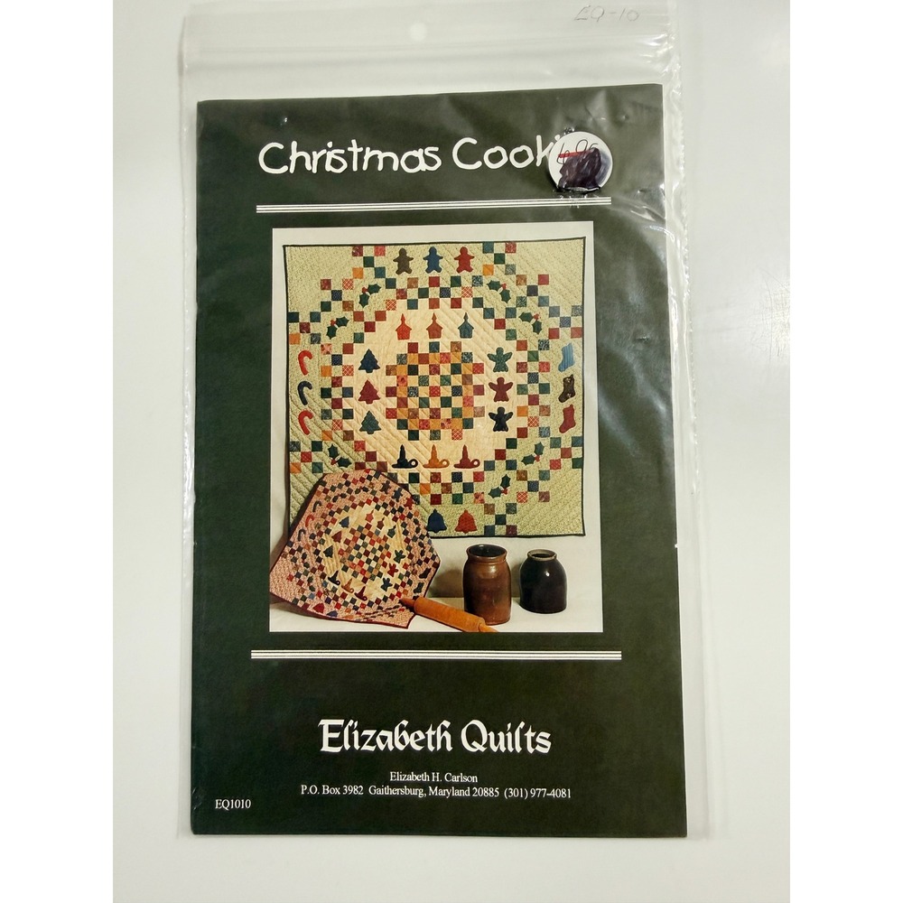 Elizabeth Quilts Quilt Pattern Unisex OS Green Christmas Cookies EQ1010 Vintage